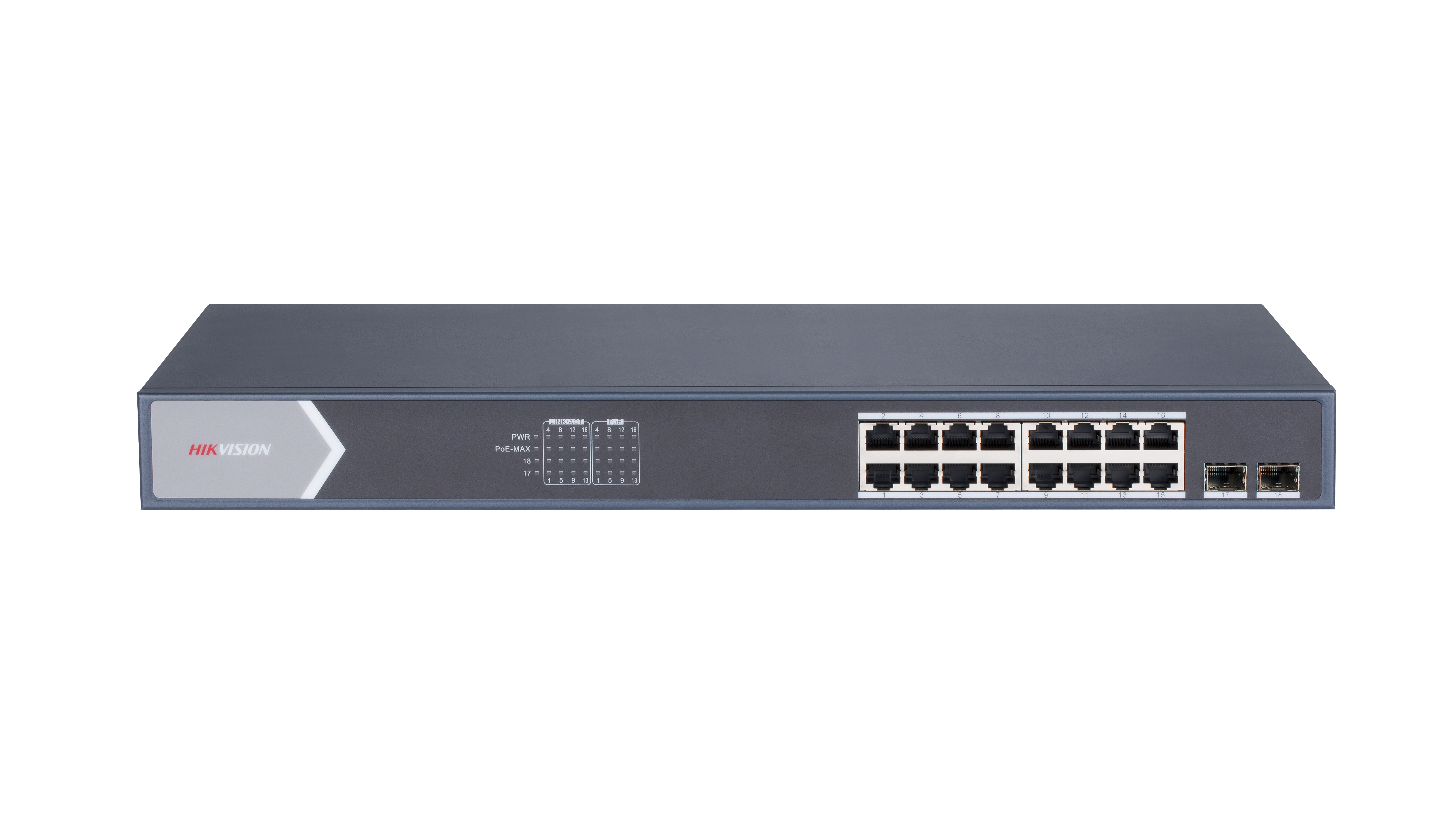 DS-3E1518P-SI(O-STD) — 16-Port Gigabit Smart PoE Switch mit Glasfaser-Uplink