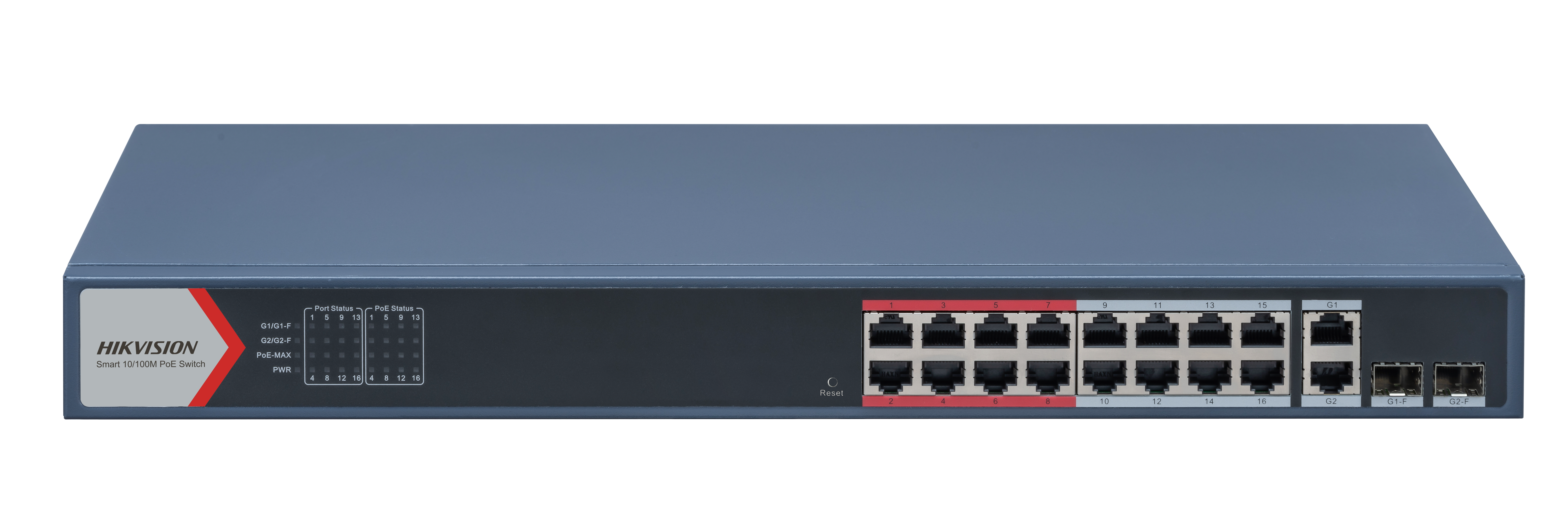 DS-3E1318P-EI(O-STD)(B) — 16-Port Smart PoE Switch Fast Ethernet