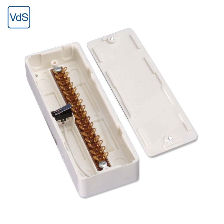 VdS Verteiler 16-polig weiß mit Deckelkontakt, VdS G199 078