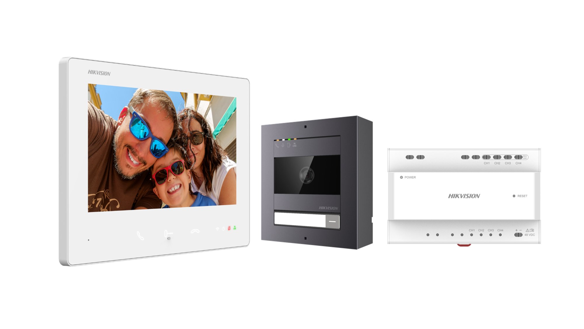 Hikvision DS-KIS704EY/Aluminum(O-STD) — 2-Draht Video-Türsprechanlage mit 7-Zoll Monitor