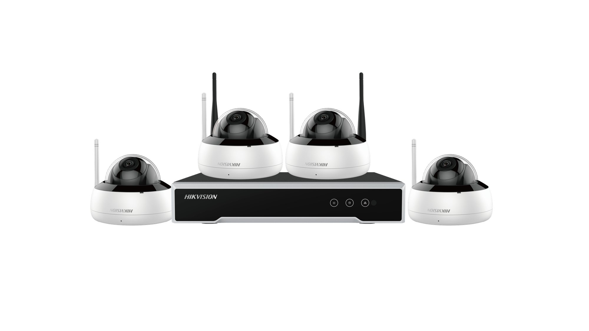 Hikvision NK44W1H(E)(O-STD)/EU — 4-MP-Wi-Fi-Komplettset mit 4 Dome-Kameras und NVR