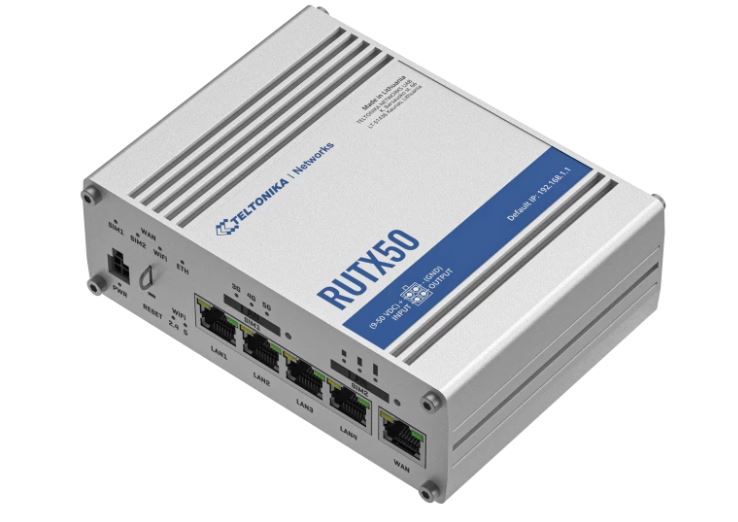 Teltonika RUTX50 Industrie 5G/4G-Router Dual SIM WLAN 5x Gigabit Ethernet