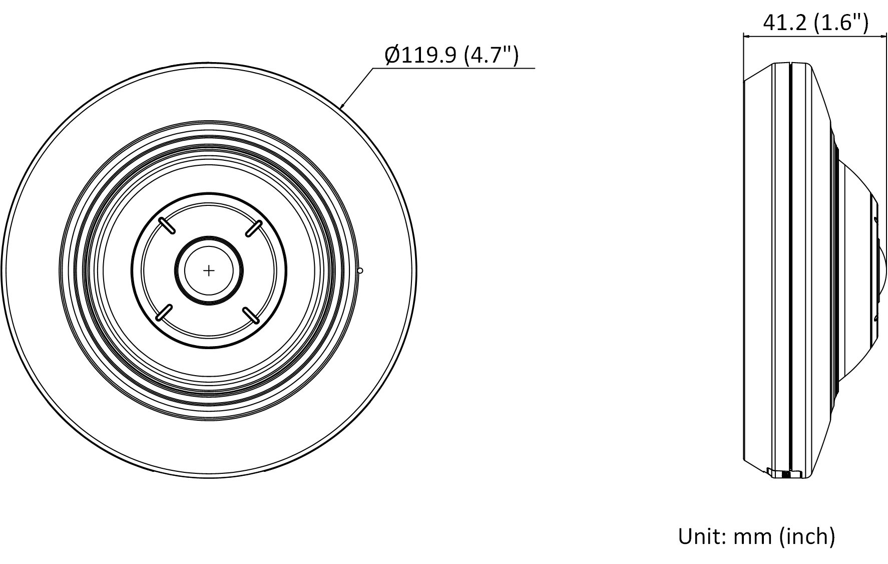 DS-2CD3956G2-ISU(1.05mm)(O-STD) — 5 MP AcuSense Fisheye-Netzwerkkamera