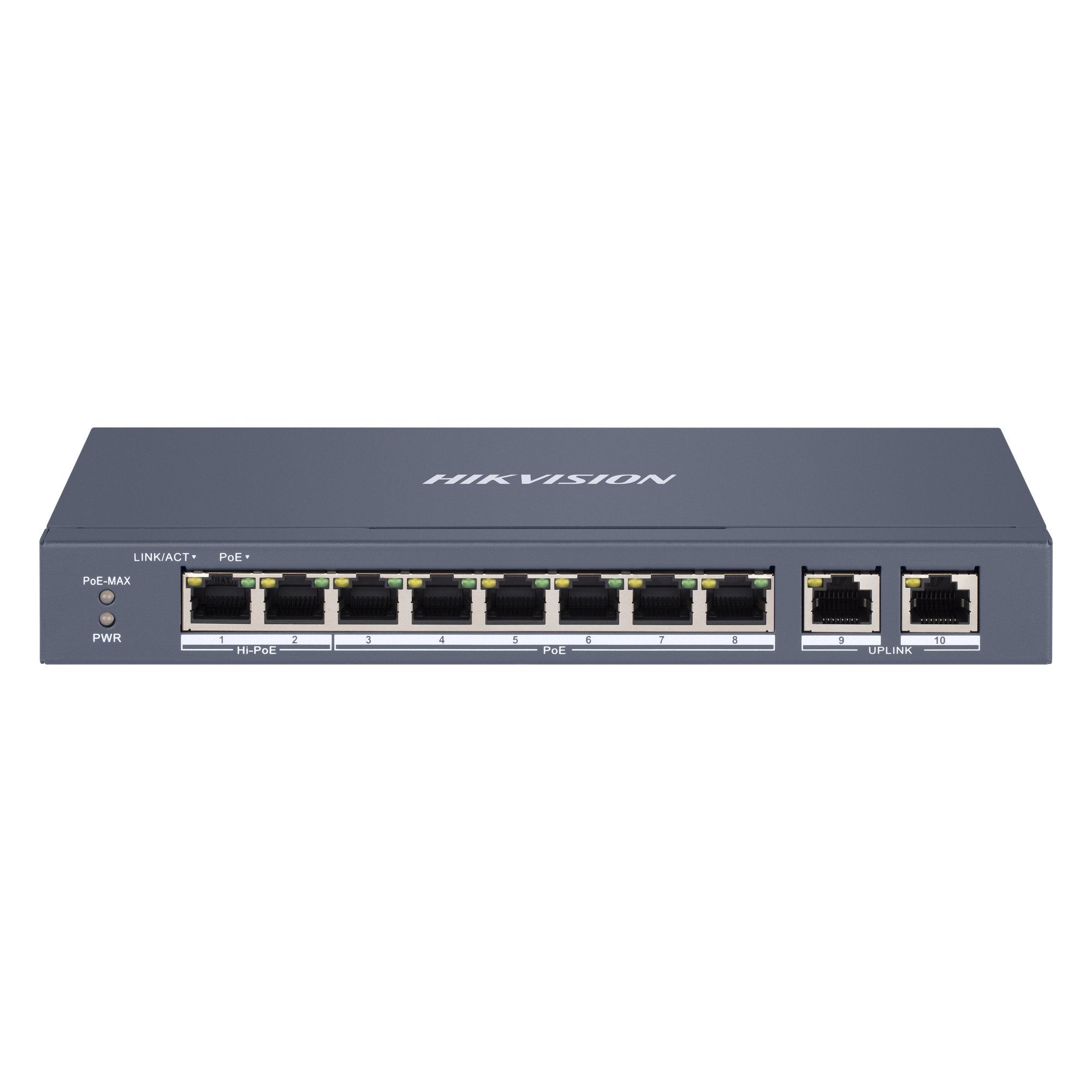 Hikvision DS-3E1310HP-EI(O-STD) — 8-Port Smart PoE Switch mit Hi-PoE