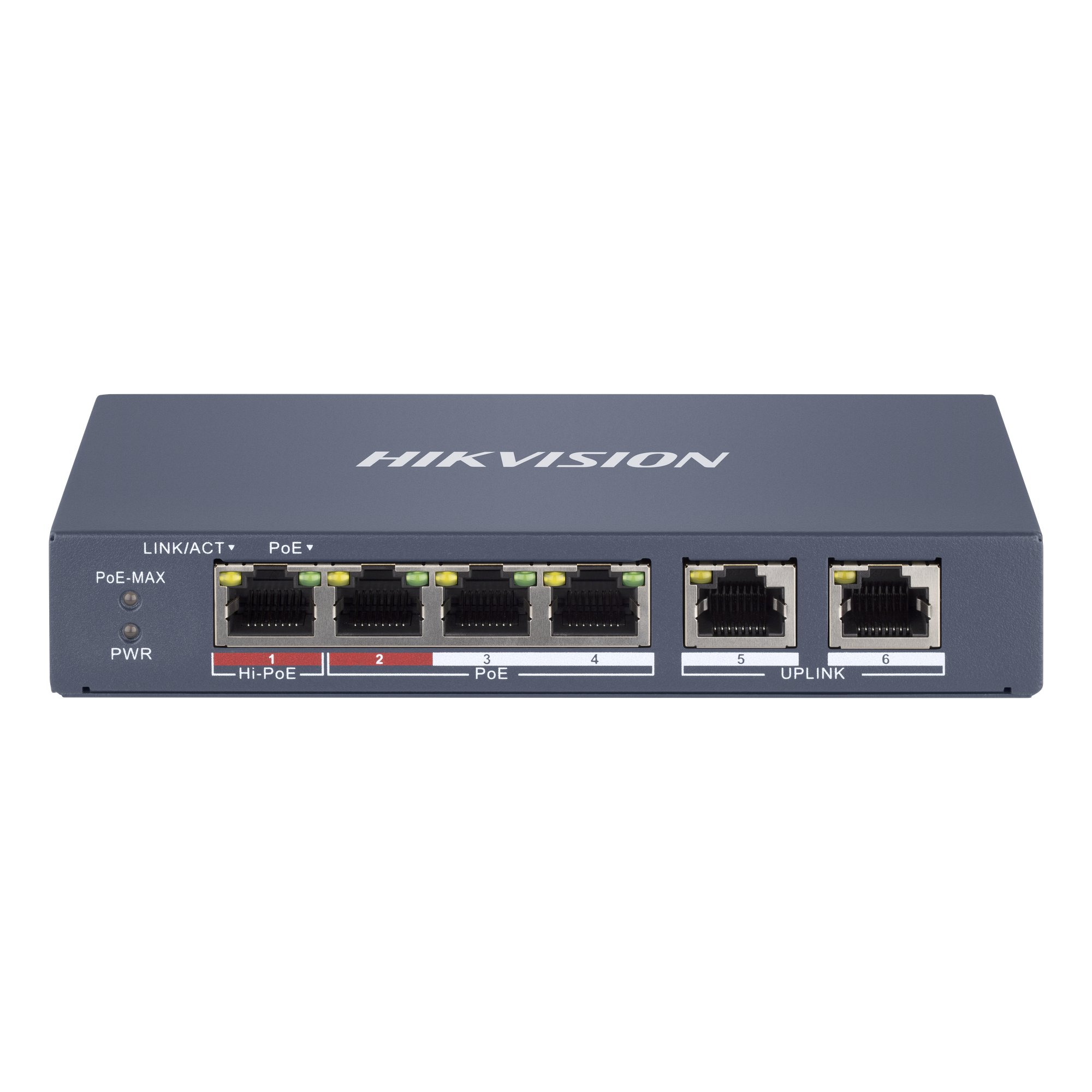 Hikvision DS-3E1106HP-EI(O-STD) — 4-Port PoE Switch mit Long Distance