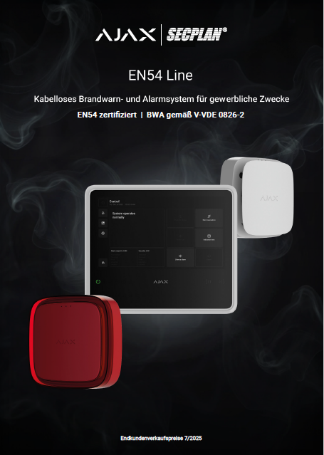 Katalog mit UVP AJAX EN54 BWA