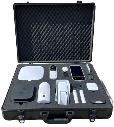 Ajax Alarm DoorBell Präsentationskoffer ohne Inhalt mit AJAX Logo