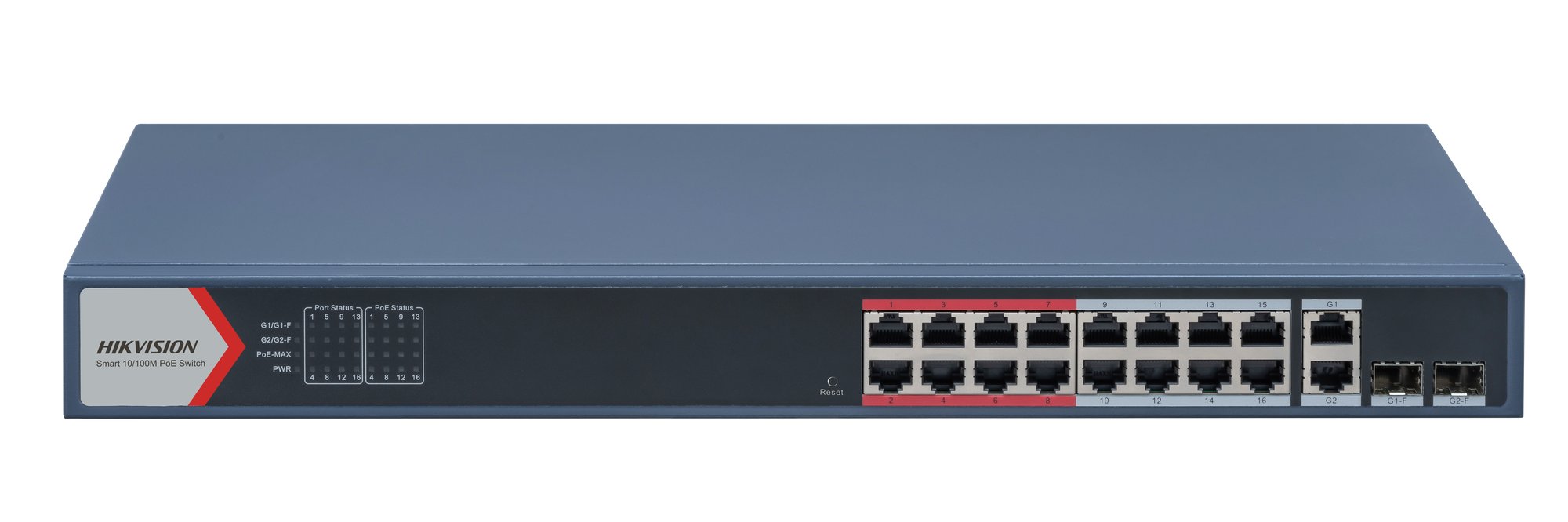 DS-3E1318P-EI(O-STD)(B) — 16-Port Smart PoE Switch Fast Ethernet
