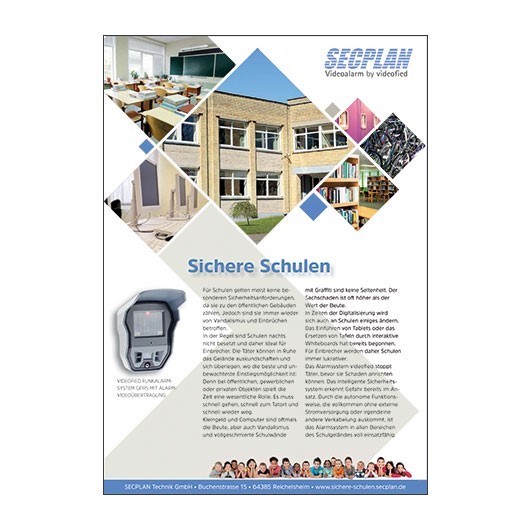 Flyer Sichere Schulen, videofied