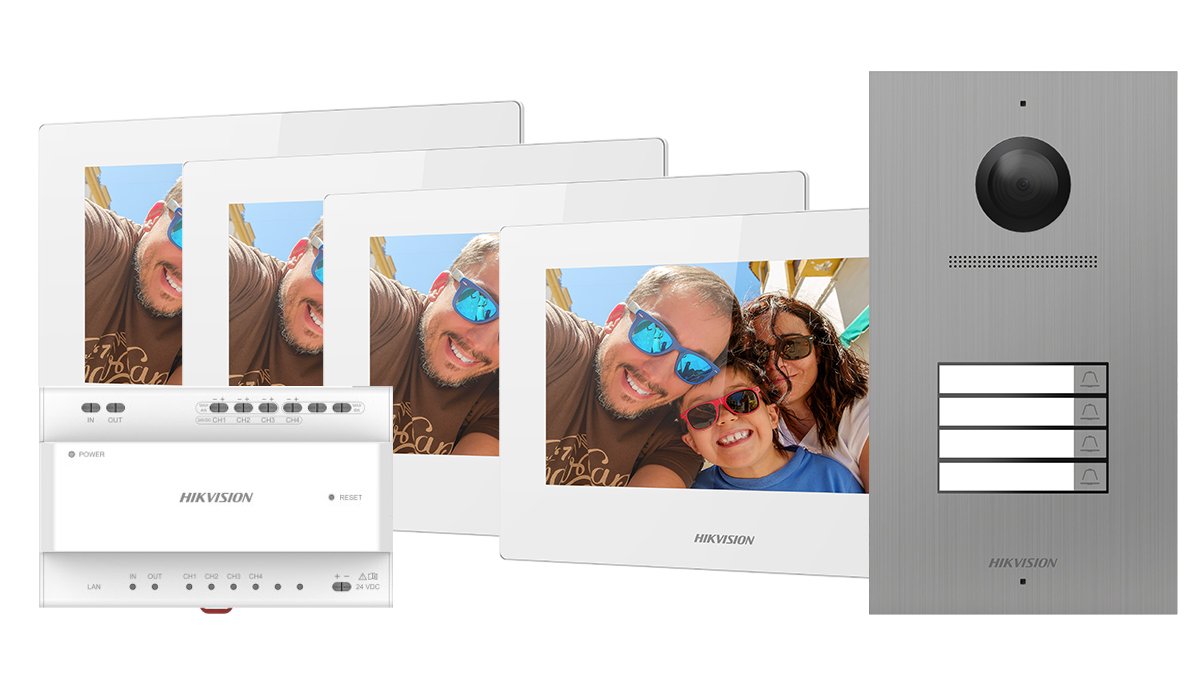 DS-KIS702Y(O-STD)/DS-KIS7024Y-S — Villa Zwei-Draht Video-Sprechanlage Komplettset