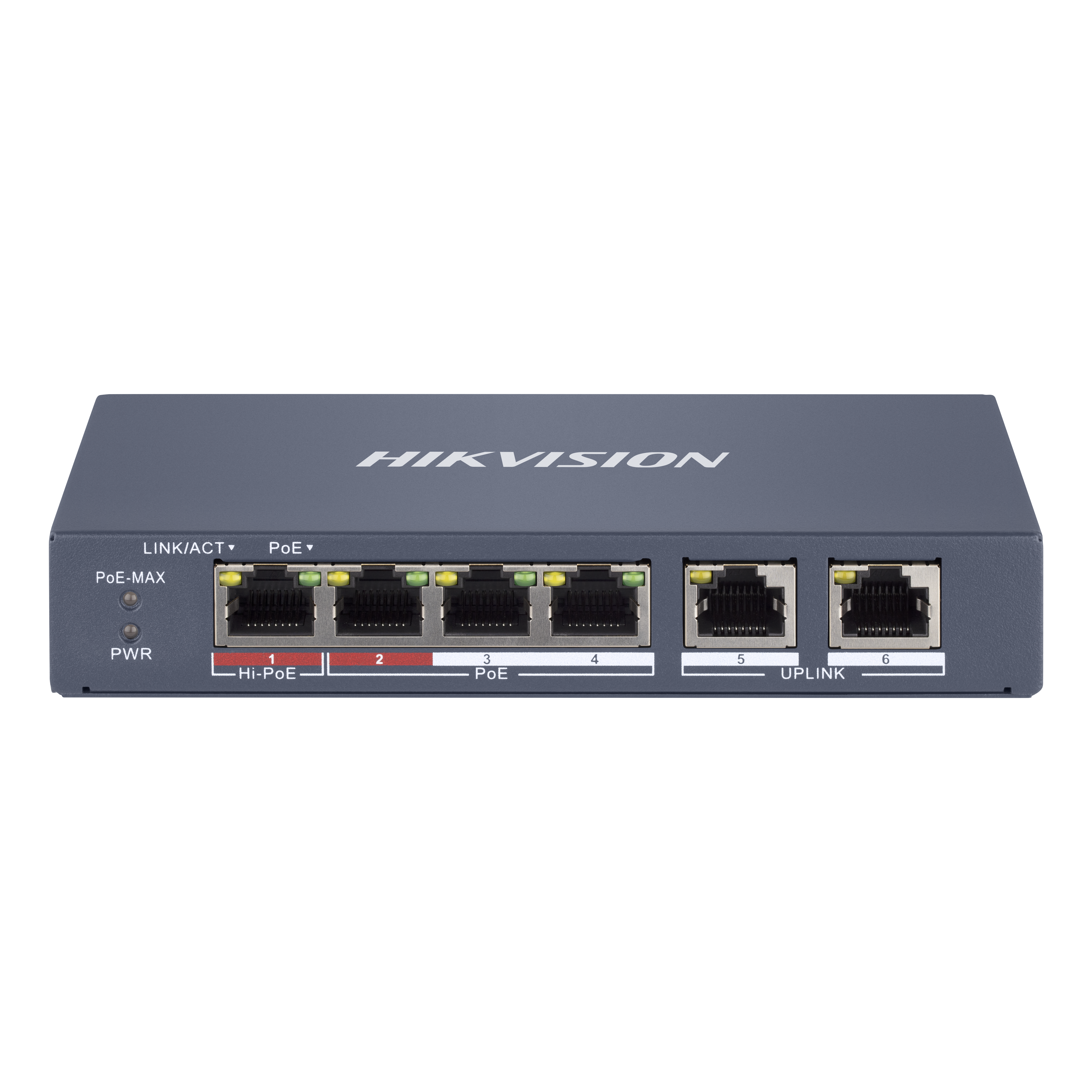Hikvision DS-3E1106HP-EI(O-STD) — 4-Port PoE Switch mit Long Distance