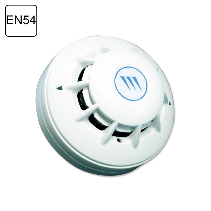 Optischer Rauchmelder mit Temperatursensor