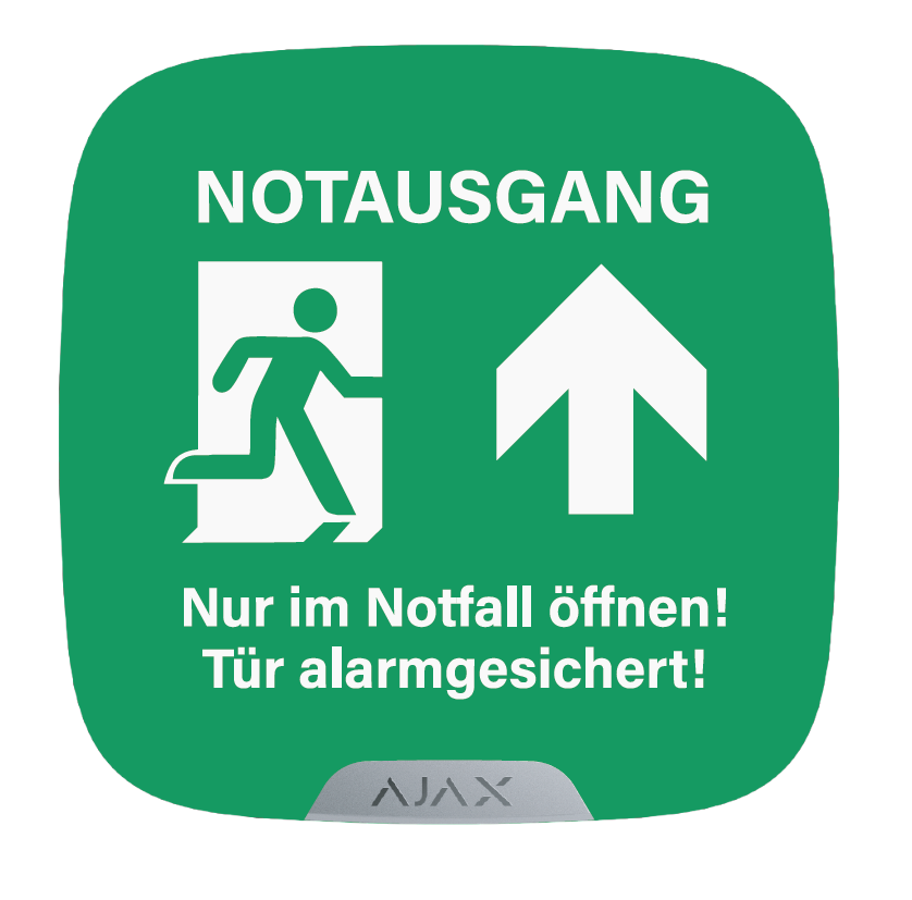 Ajax BrandPlate Notausgang 1 Stück for StreetSiren DoubleDeck white